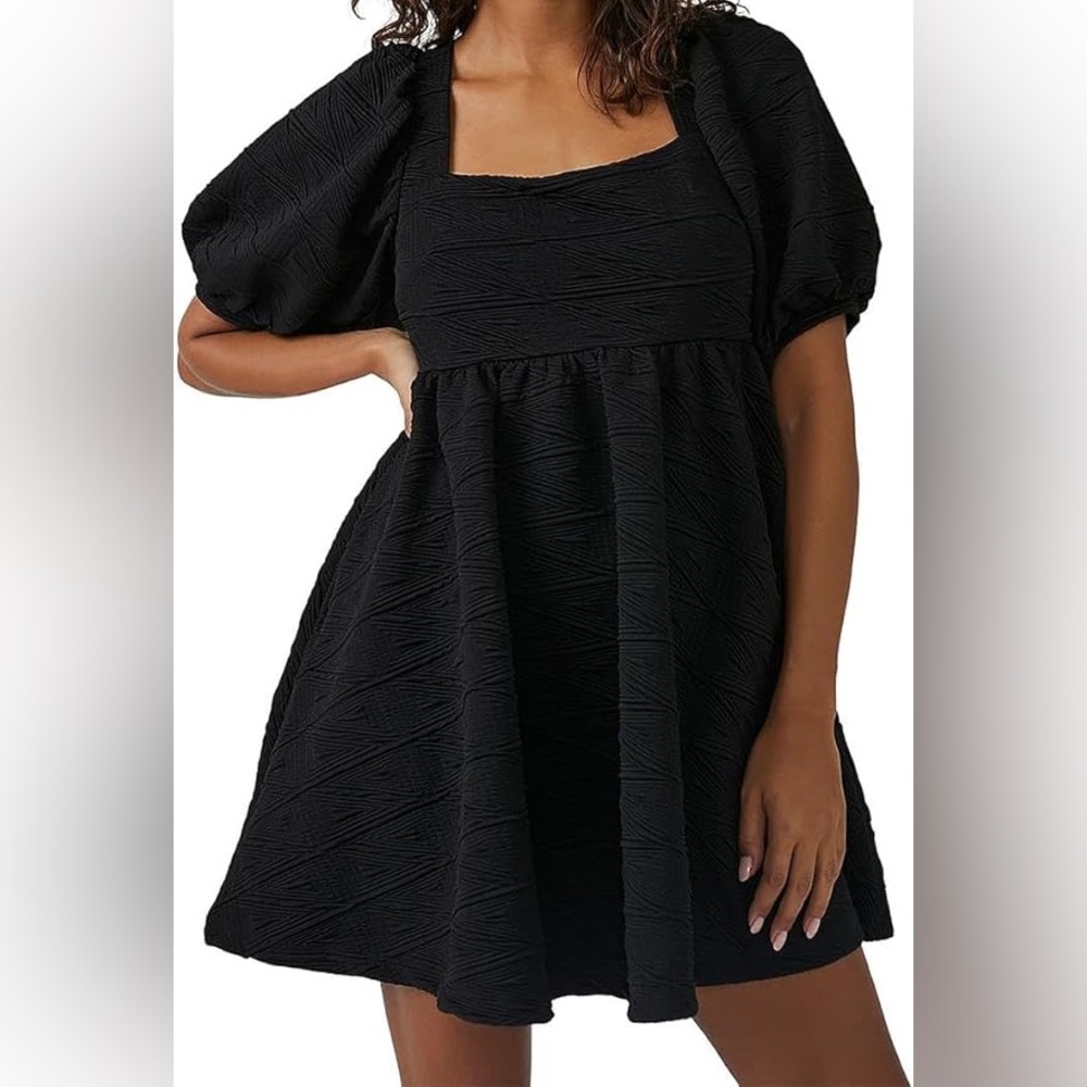 Free People Violet Puff Sleeve Mini Dress